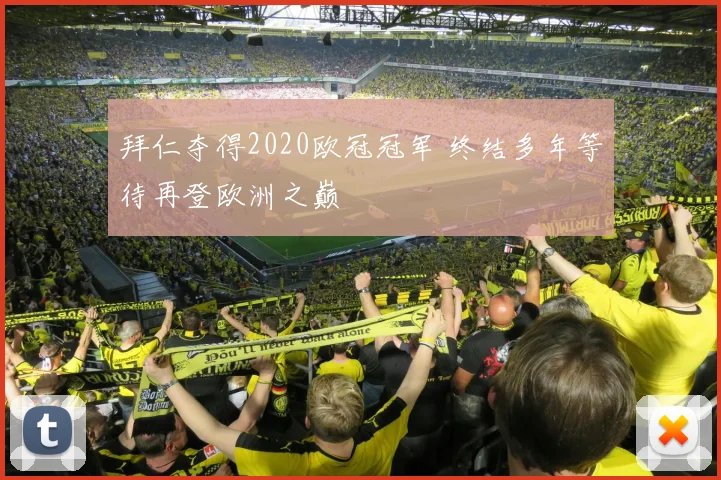 拜仁夺得2020欧冠冠军 终结多年等待再登欧洲之巅